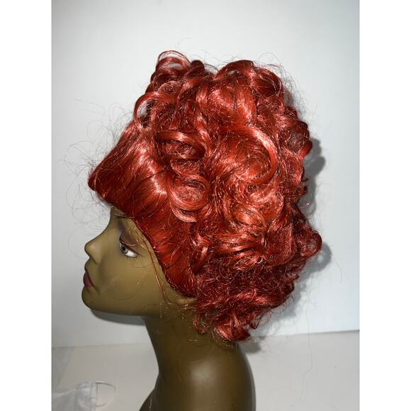 Women's Red Brown Curly Short Wig Cosplay Halloween Costume Party Hocus Pocus - Picture 5 of 14